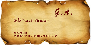 Gácsi Andor névjegykártya