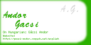 andor gacsi business card