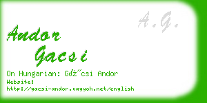 andor gacsi business card